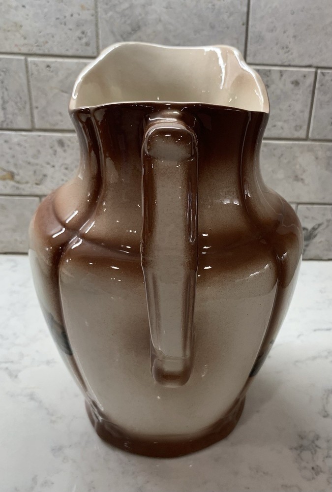 Vintage Bowl And Pitcher With Horses On It