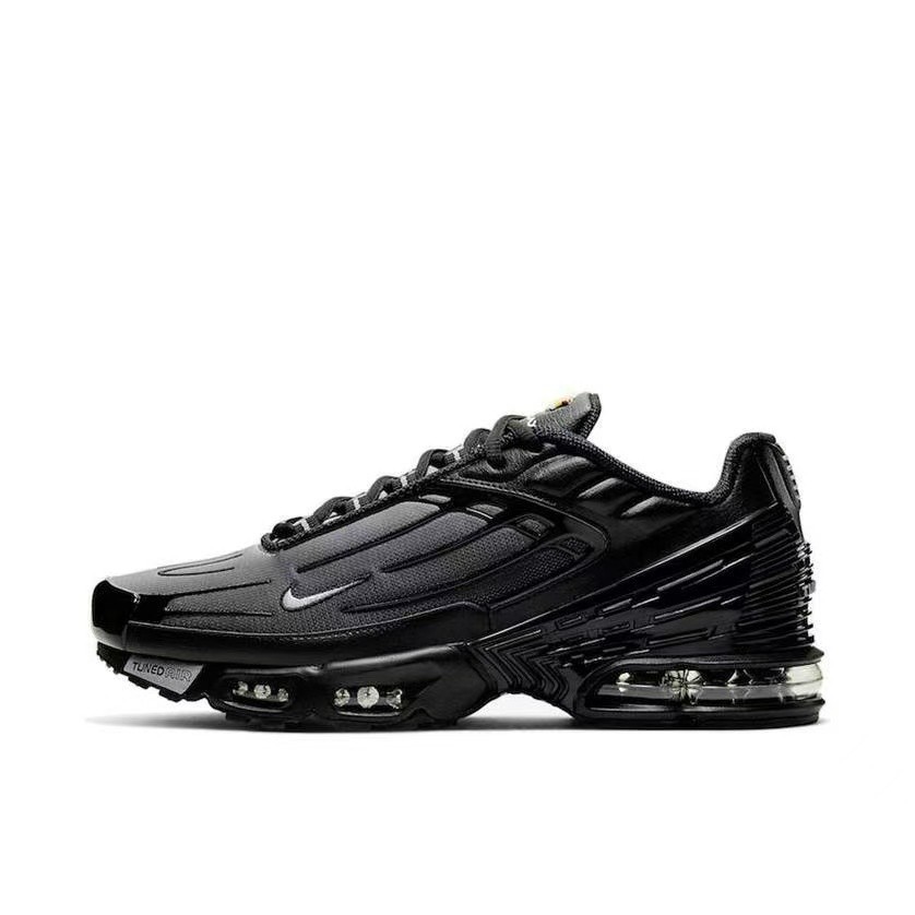 Men's Nike Air Max Plus TN 3 Durable Anti-Slip Running Shoes in Black & Grey