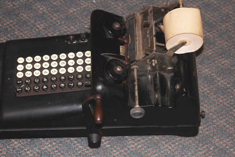 Vintage Burroughs Mechanical Adding Machine 5 Column Class-3