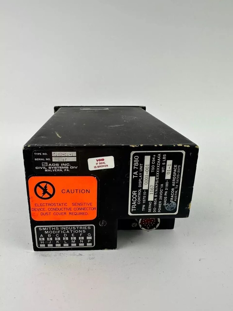 Tracor TA-7880 Control Display Unit - Untested