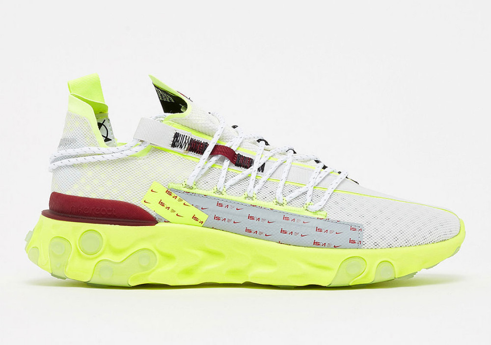 Nike React ISPA Platinum Volt Reflective Running Casual Sneakers