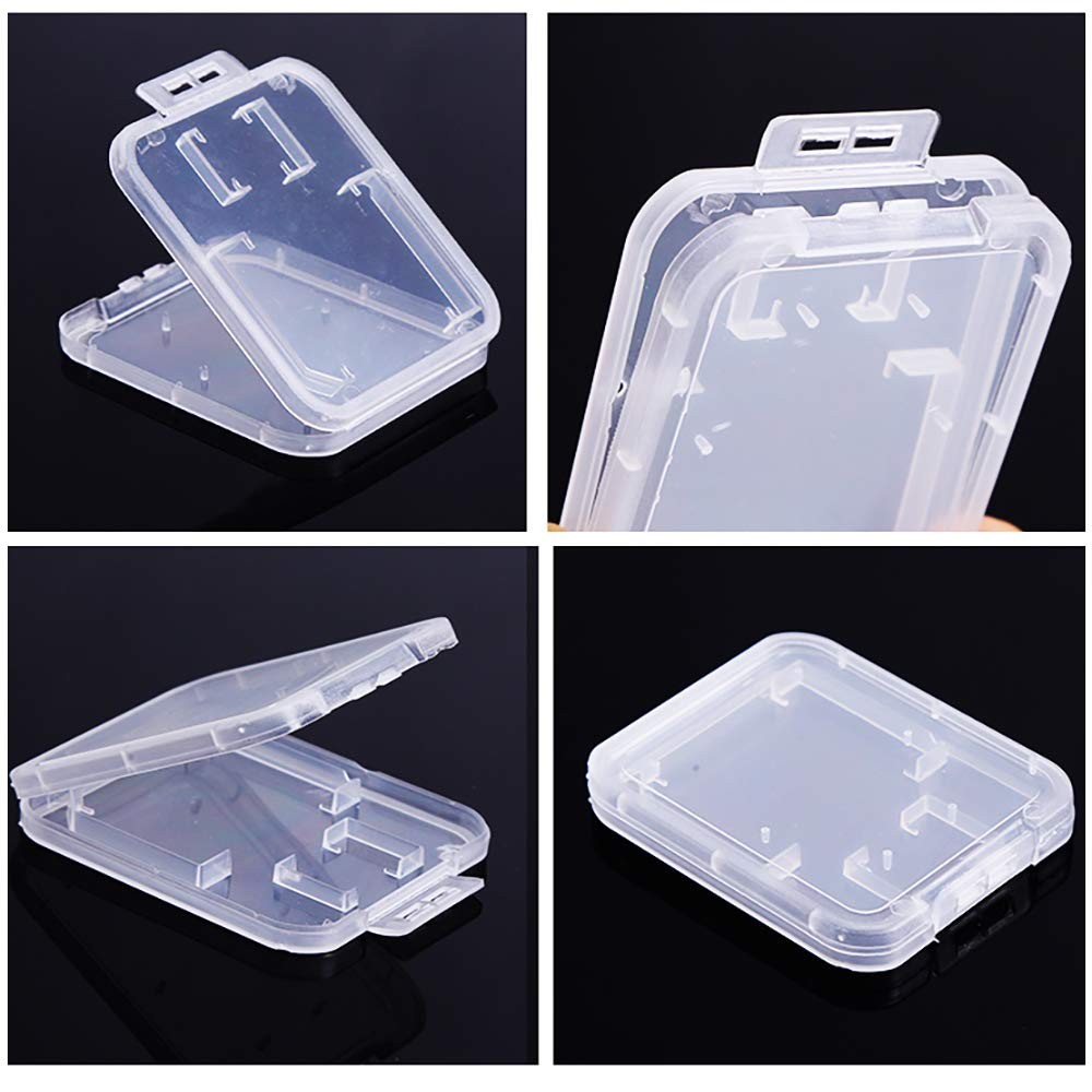 10 Pack Plastic Memory Card Case Storage Boxes Compatible with SD SDHC SDXC