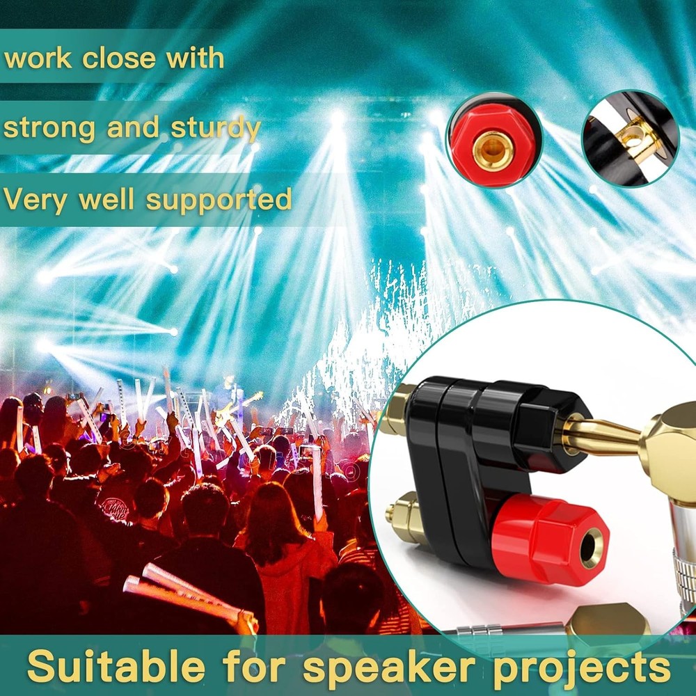 4MM Copper 2-Way Banana Plug Jack Socket Binding Post Video Speaker Terminal...