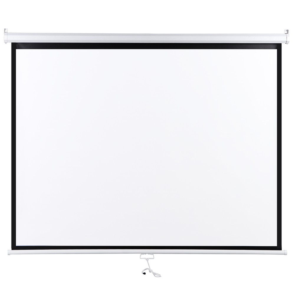 4:3 Manual 72" Diagonal Home Movie Pull Down Projector Screen Matte White