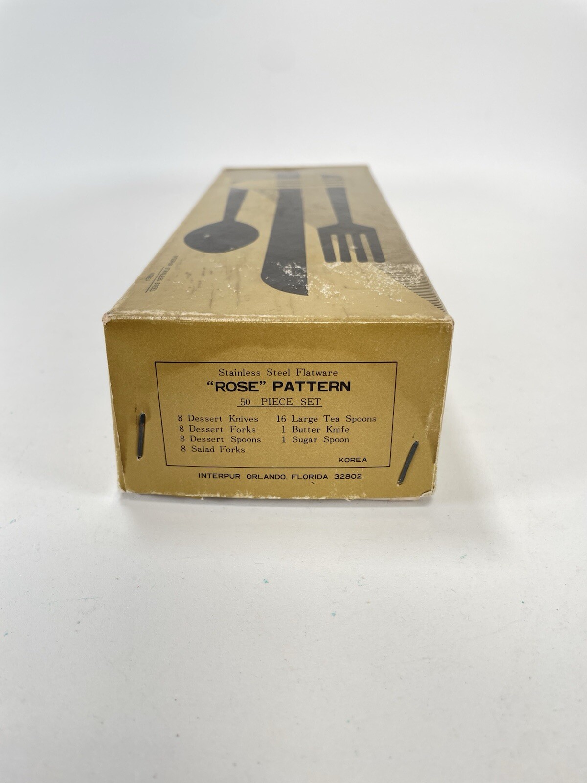 Interpur Single Rose Flatware Stainless Steel Korea 36 pieces 7 sets