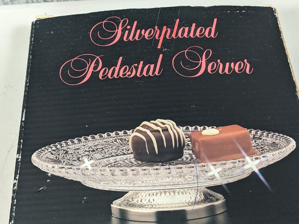 Vintage Silverplated Serving Items Lot - Oneida, Serving Tray, Thongs, Pedestal