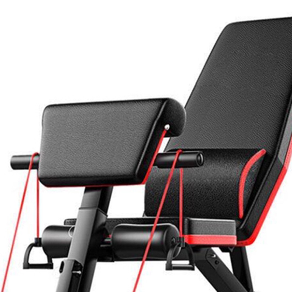 Height Adjustable Weight Bench Dirt Resistant Multifunctional Supine Board Black