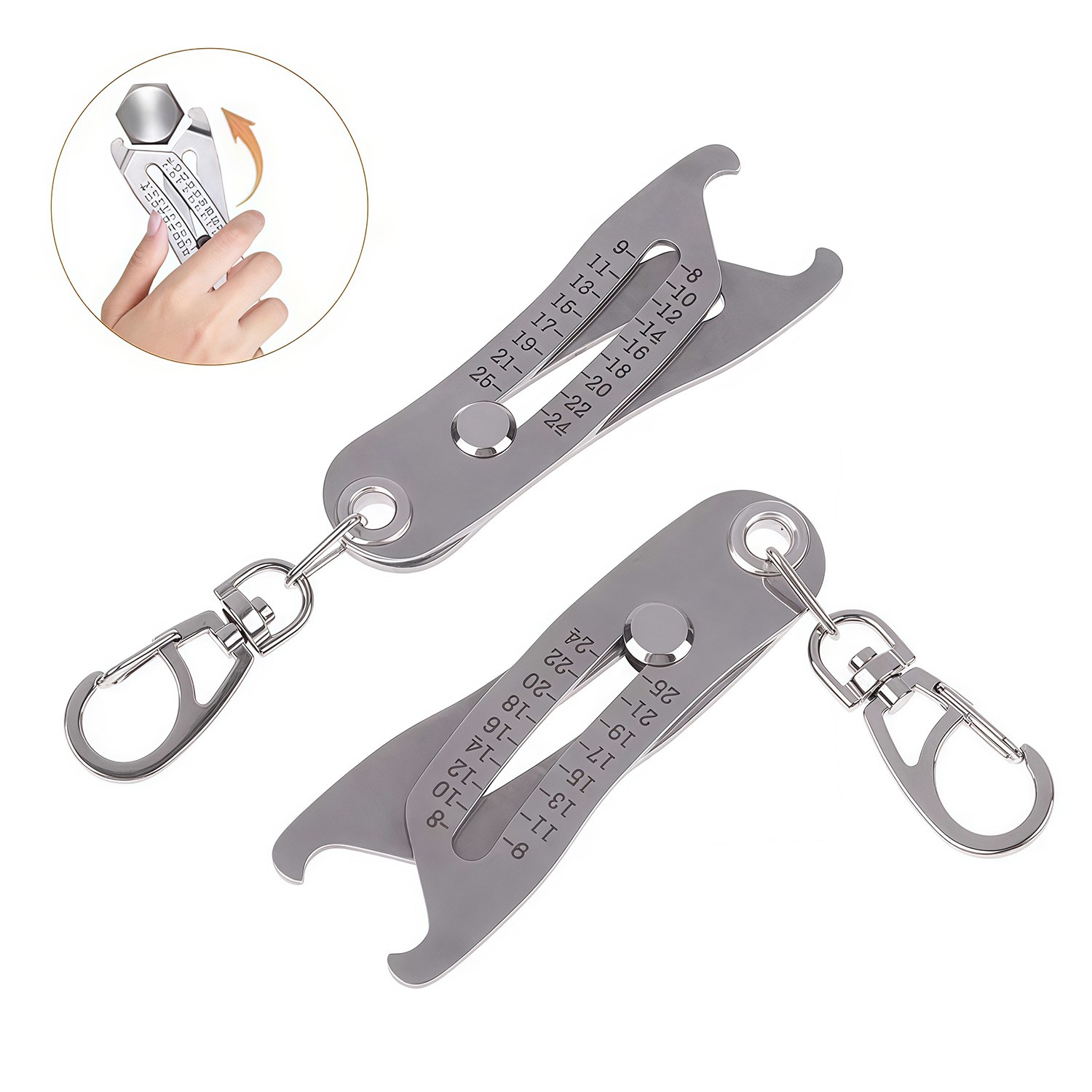 Bolt and Nut Identifier Gauge Size Gauge Precise Bolt Size Finder Keychain Tool