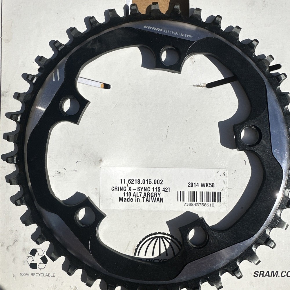 SRAM 42tX-Sync 11-Speed 5 bolt  Chainring