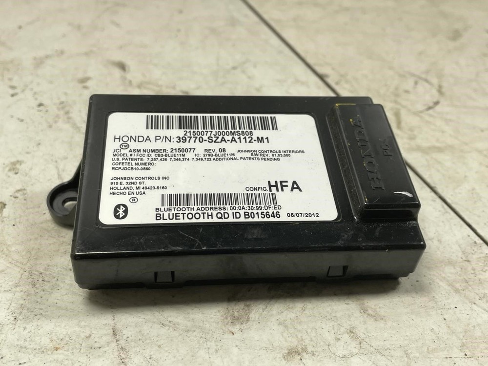 2012 HONDA PILOT EX-L COMMUNICATION BLUETOOTH CONTROL MODULE OEM+