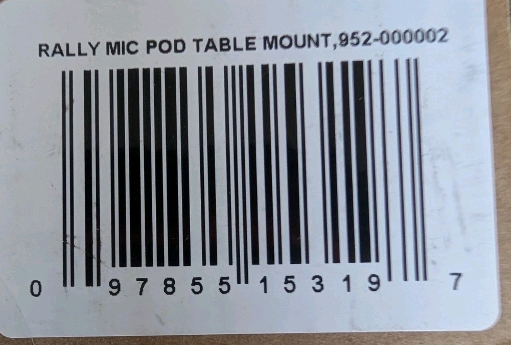 Logitech Rally Mic Microphone Pod Mount for Desktop or Ceiling (Black)