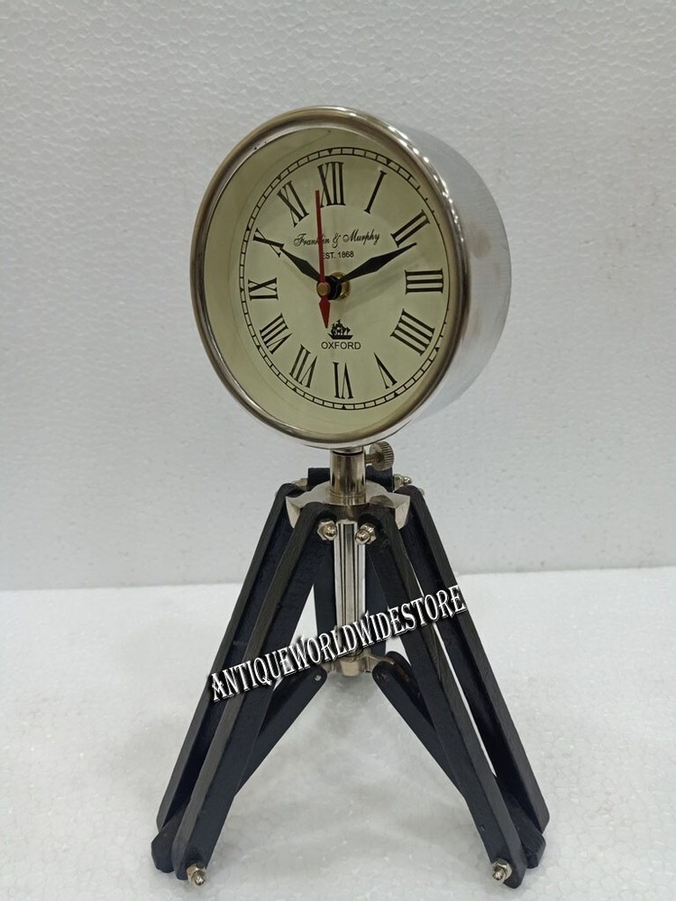 Tripod Table Clock with Adjustable Stand Heavy Quality Floor Standing Roman