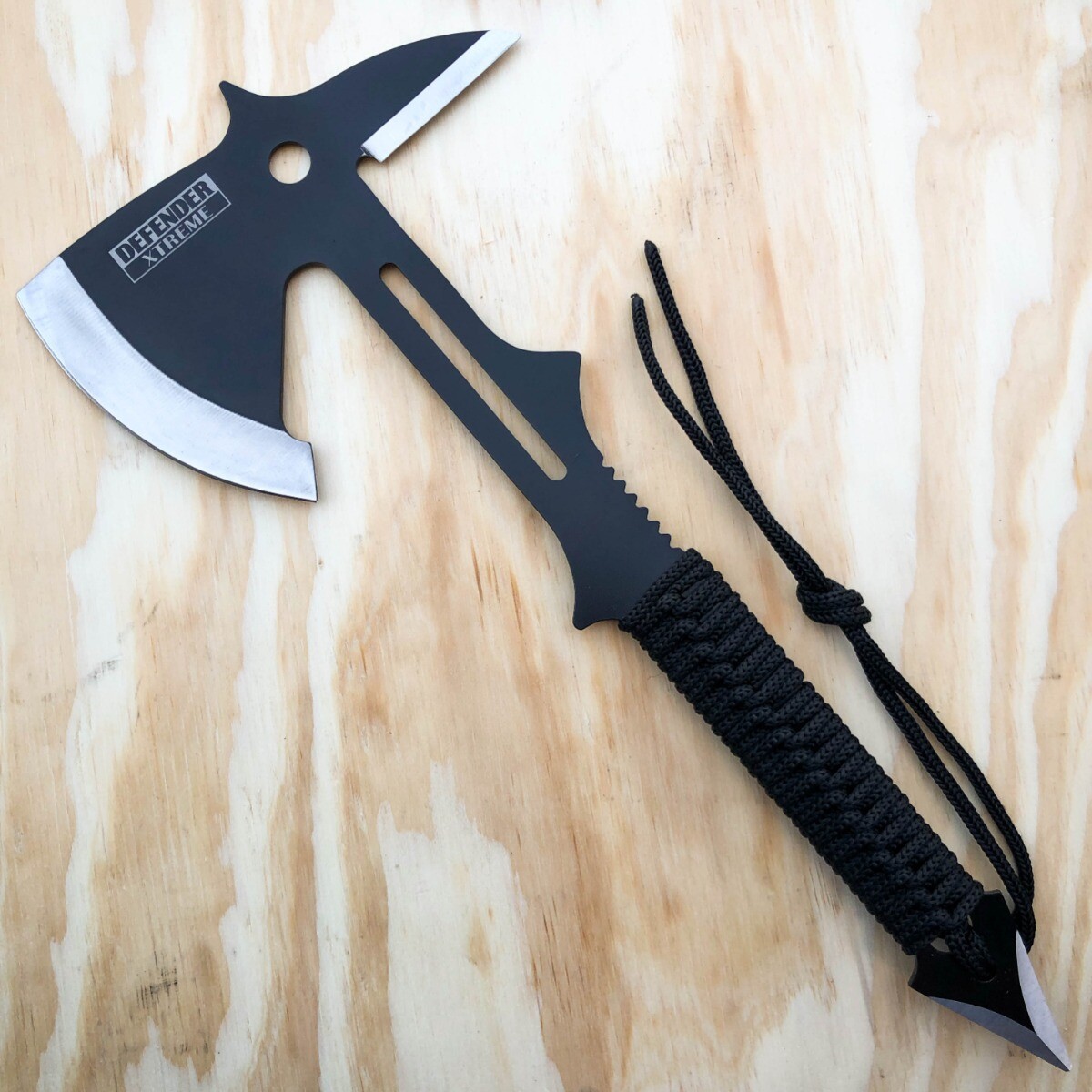 15" Tactical Tomahawk Throwing Hatchet Axe Fixed Blade Survival Knife w/ Sheath