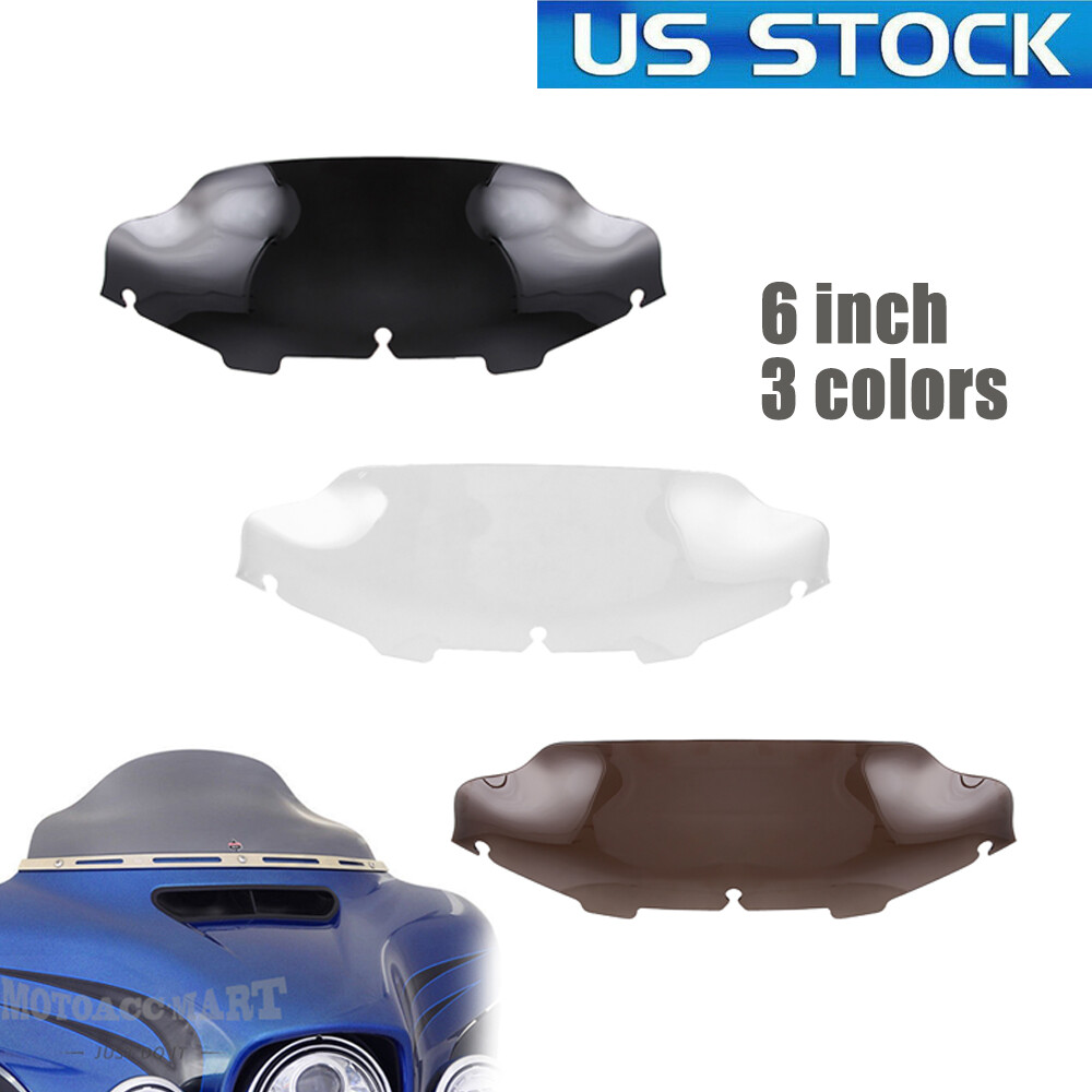 6" 8" Wave Upper Fairing Windshield Windscreen For Harley Touring Street Glide