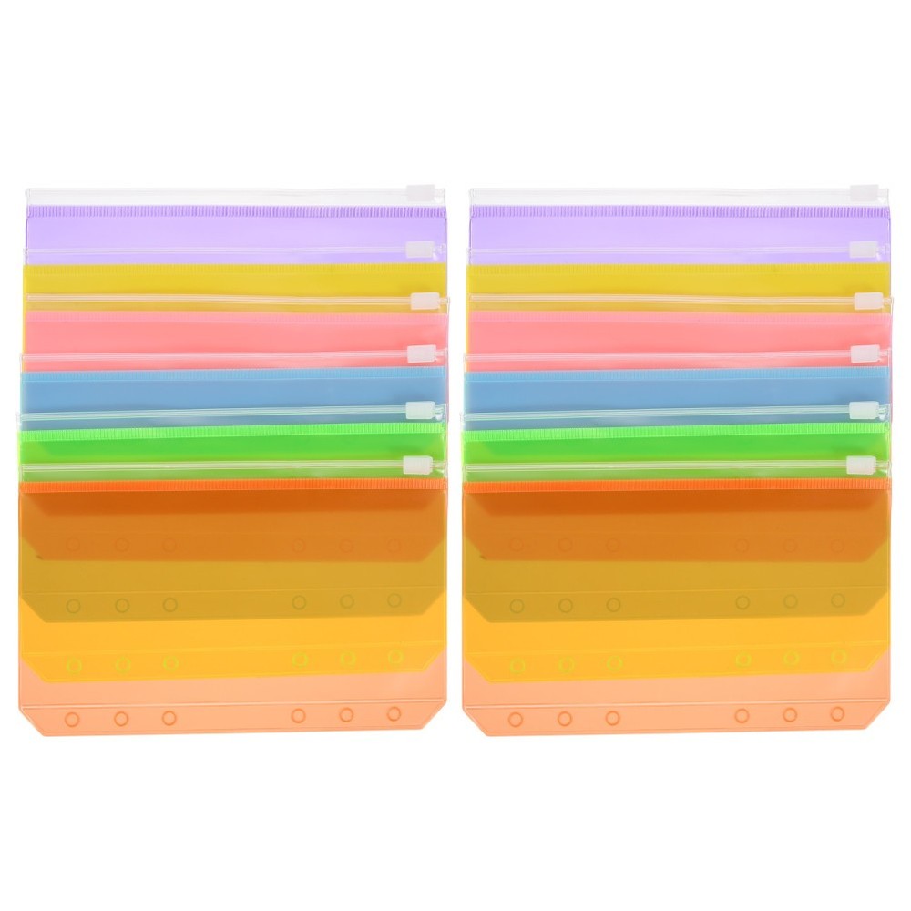 12pcs Document Bags Loose-leaf Bill Storage Pouches Document Containers