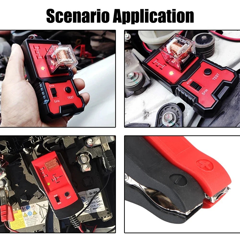 12V Universal Car Relay & Battery Tester Diagnostic Tool LED Indicator Analyzer