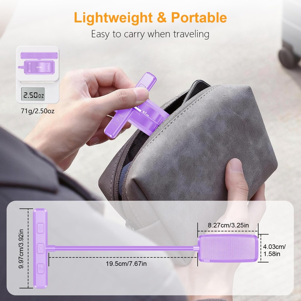 19 LED Rechargeable Book Light Memory Function 3 Color Stepless Dimming Purple C