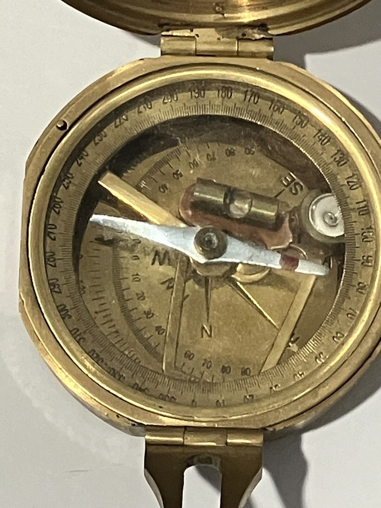 Brass Maritime Compass With Case