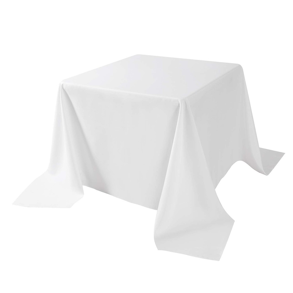 White Square Tablecloth 90x90 Inch Washable Polyester Wedding Banquet