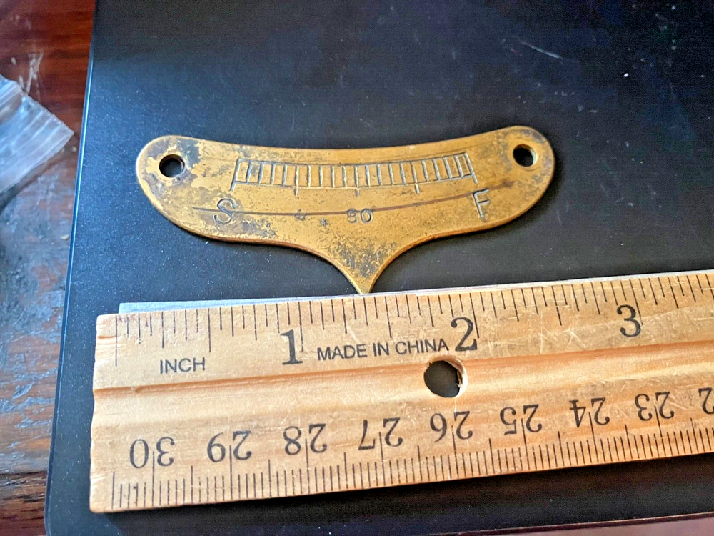 Antique Phonograph Gold Brass Speed Indicator Part Hardware