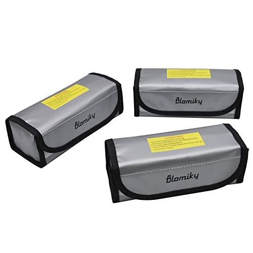 3 Pack 18.5 * 7.5 * 6cm Li-polymer Fireproof Explosionproof Safe Bag Suitable
