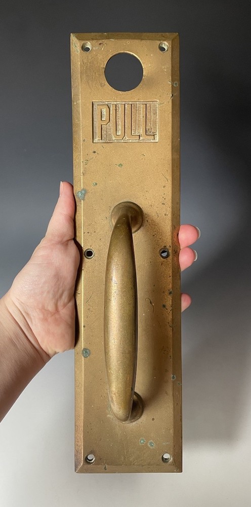 Antique Cast Brass Sargent 'Pull' Door Handle Architectural Hardware Deco Accent