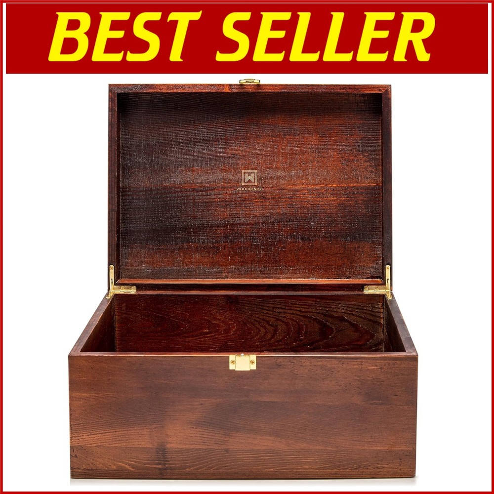 Elegant Decorative Wooden Box with Latch - Stylish Keepsake Storage Solution
