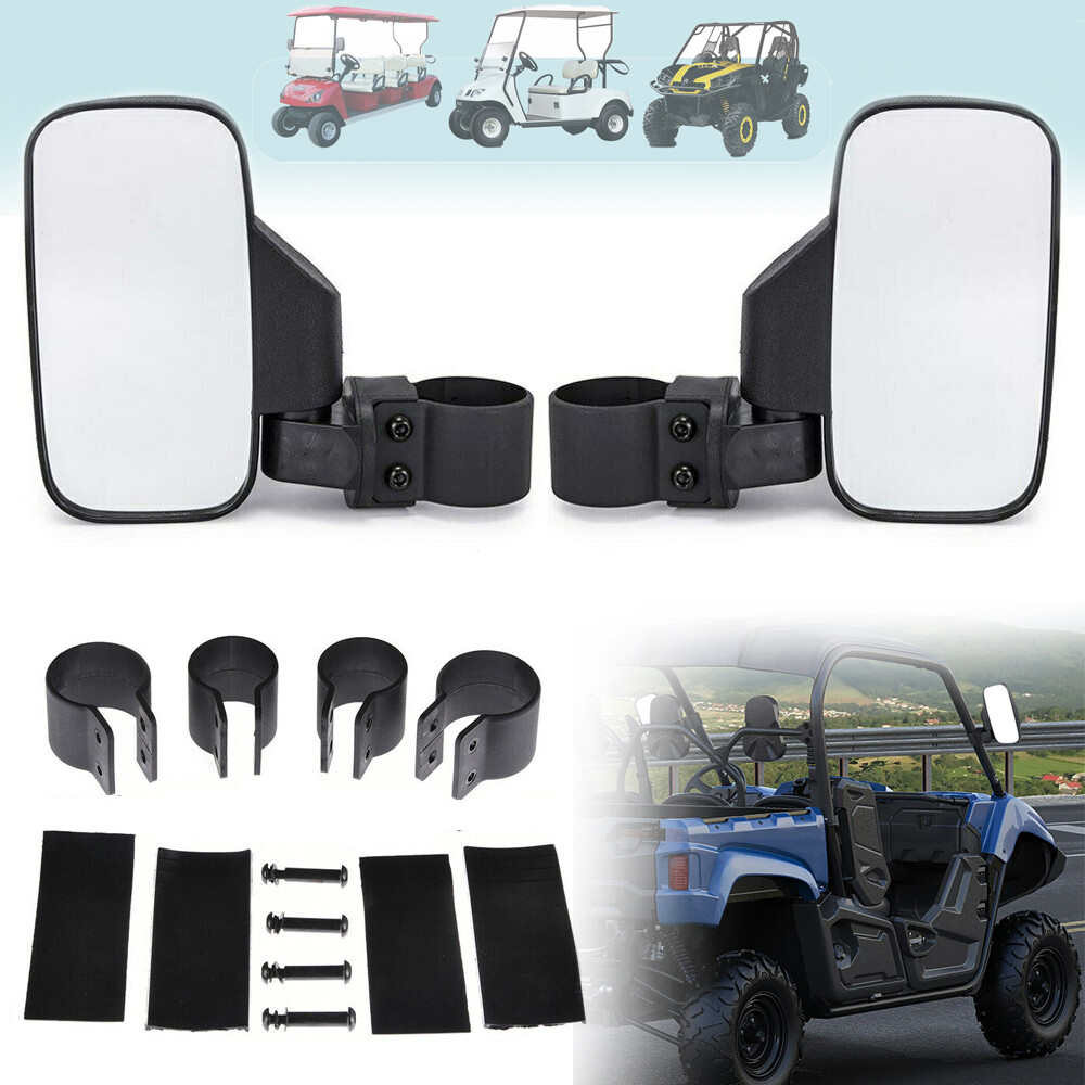 2pcs Universal UTV ATV Rear View Mirror Side Mirror 1.75" 2" Roll Bar Adjustable
