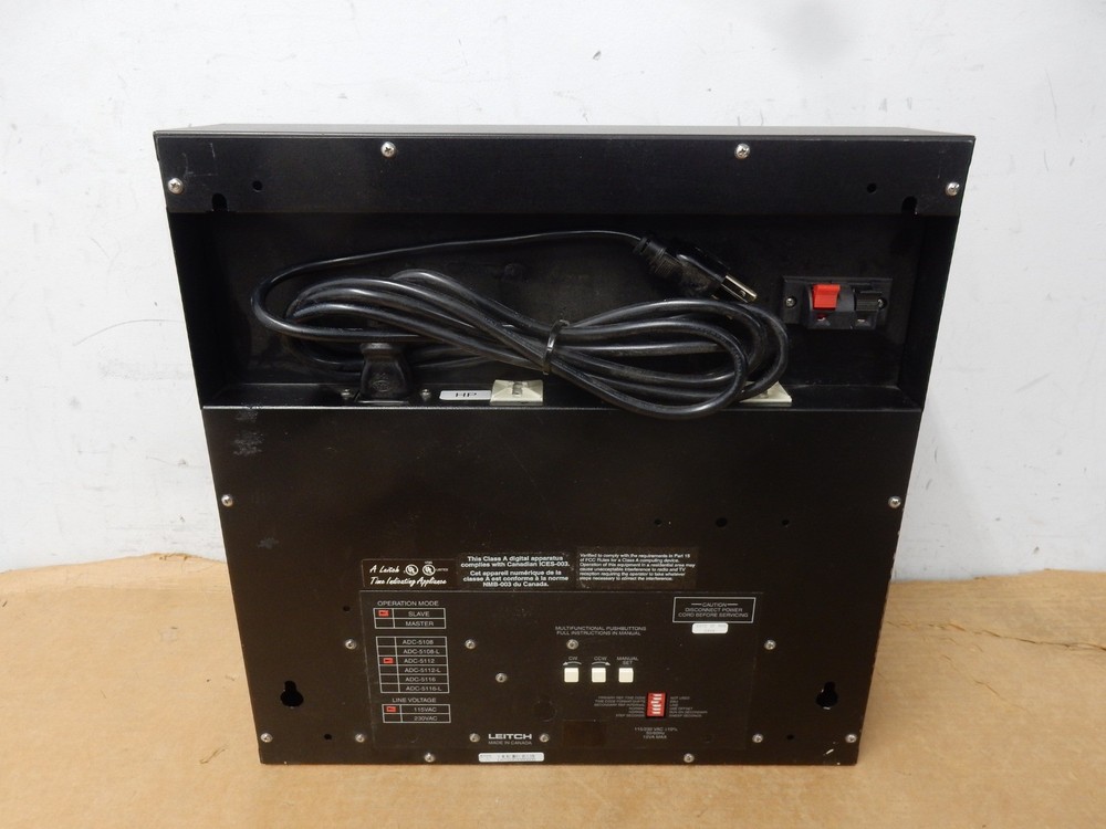 LEITCH ADC-5112 12-Inch Analog Studio Wall Clock with Timecode Input