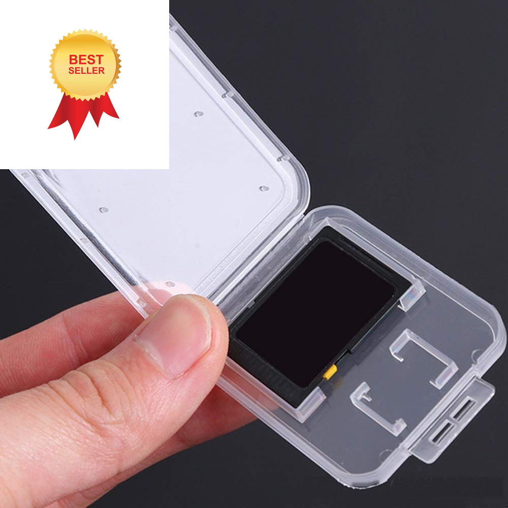 Clear Plastic Memory Card Case Compatible with SD SDHC SDXC Micro White
