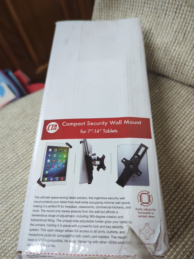 CTA Compact Wall Mount – CTA Security Wall Mount with Lock & Key System for iPad