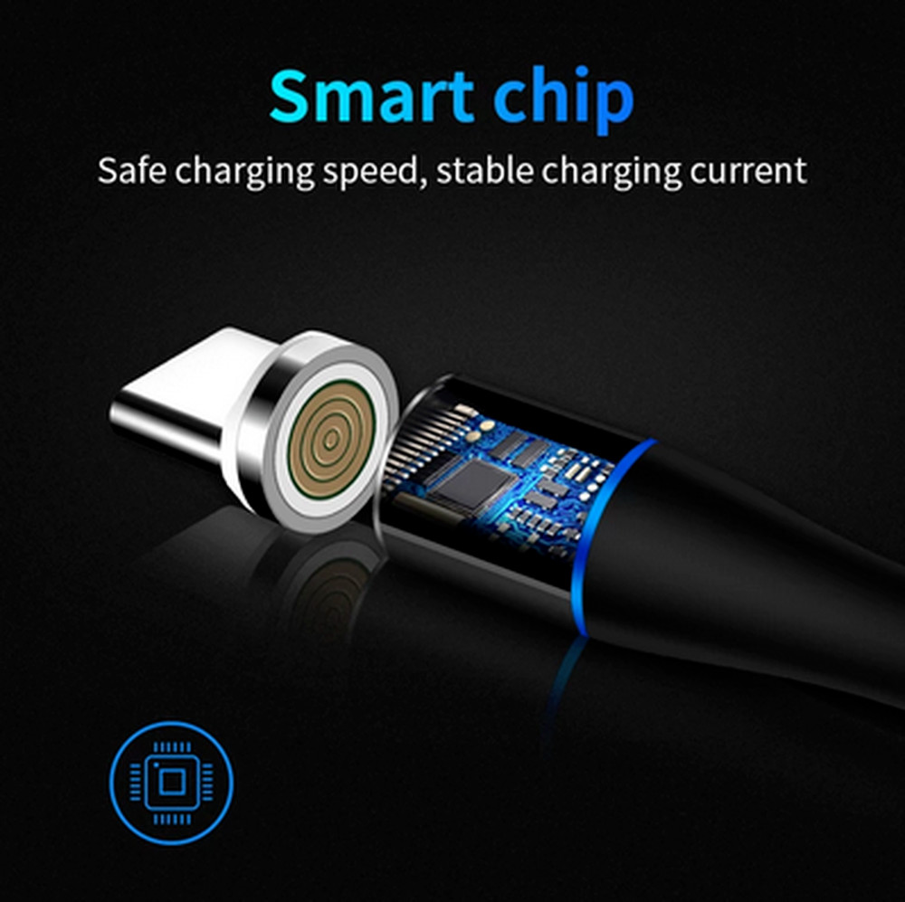 3 PACK Magnetic Phone Charger Fast Charging Cable For Micro USB/Type C/ iPhone
