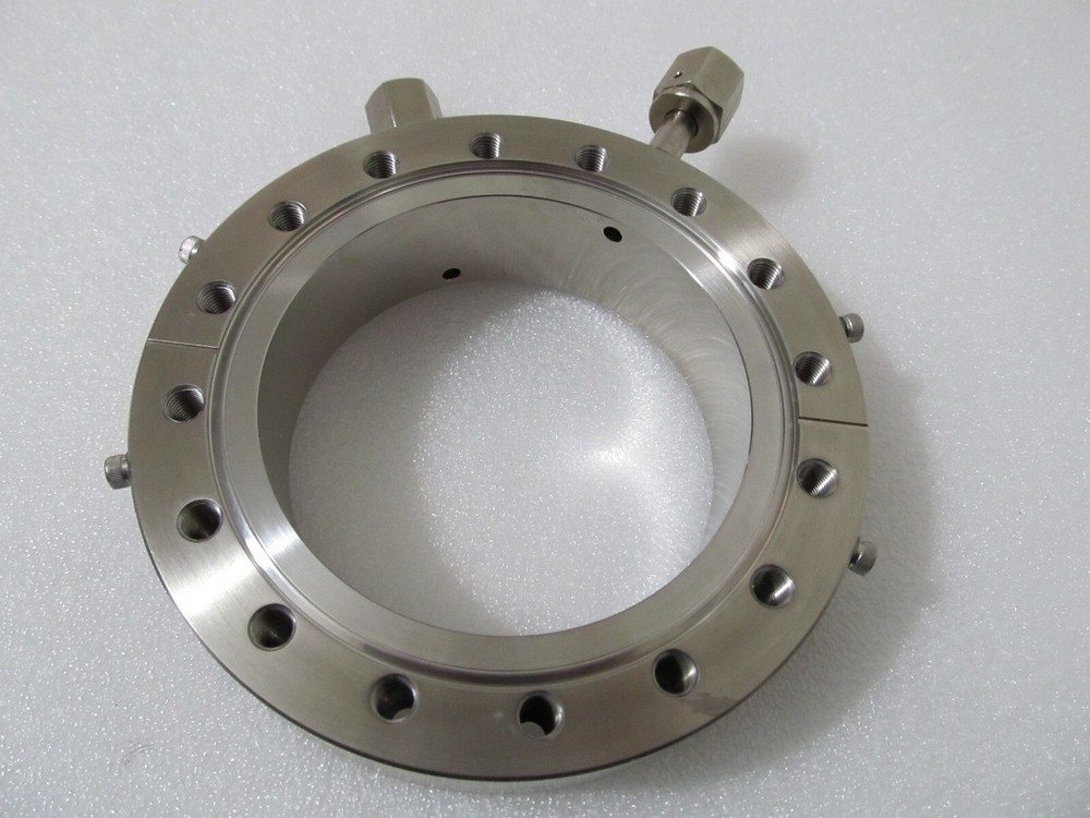 6" Conflat Flange Threaded Coupling Ring w/ 2 VCR 1/4" Sideport - Vacuum Part
