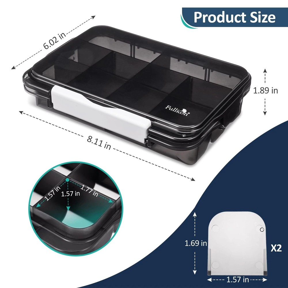 Travel Moisture Proof Pill Case with 12 Extra Large Compartment