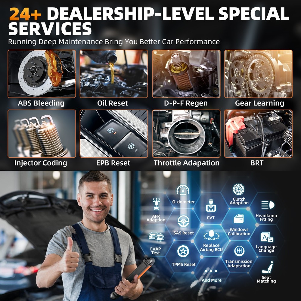 FOXWELL NT909 OBD2 Scanner WIFI Bluetooth Bi-directional Tablet Tool E~CU Coding