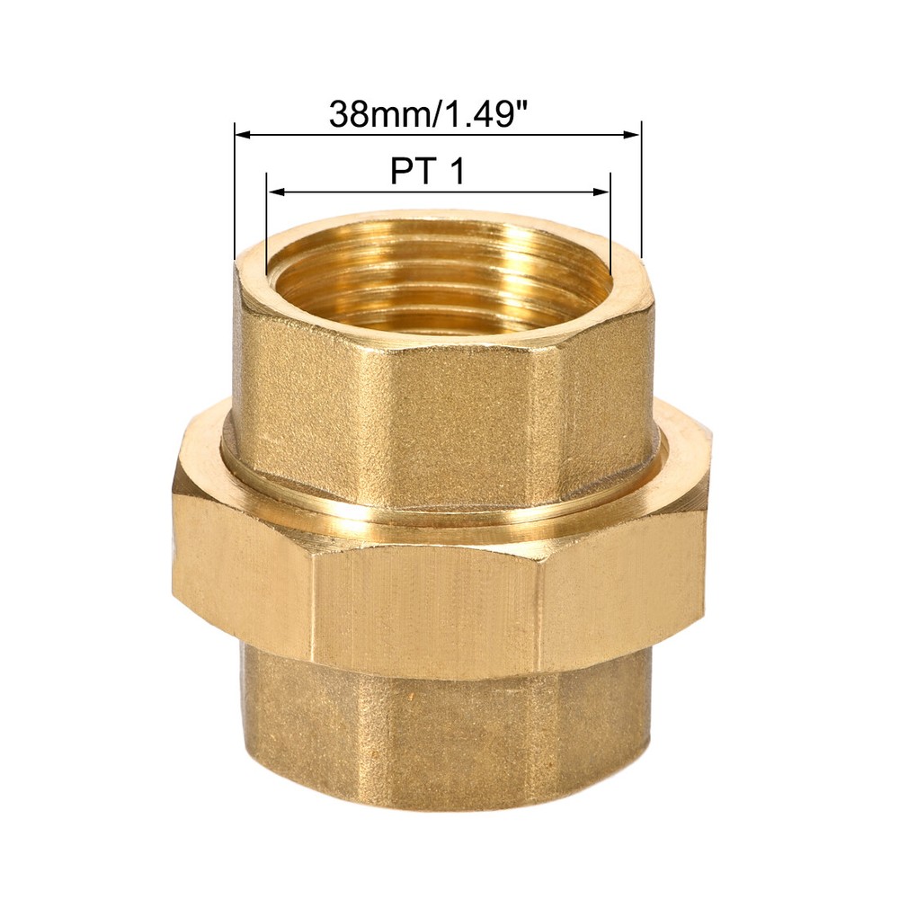 Brass Pipe Union Connector Coupling 1PT Fitting with Female Threaded Connects