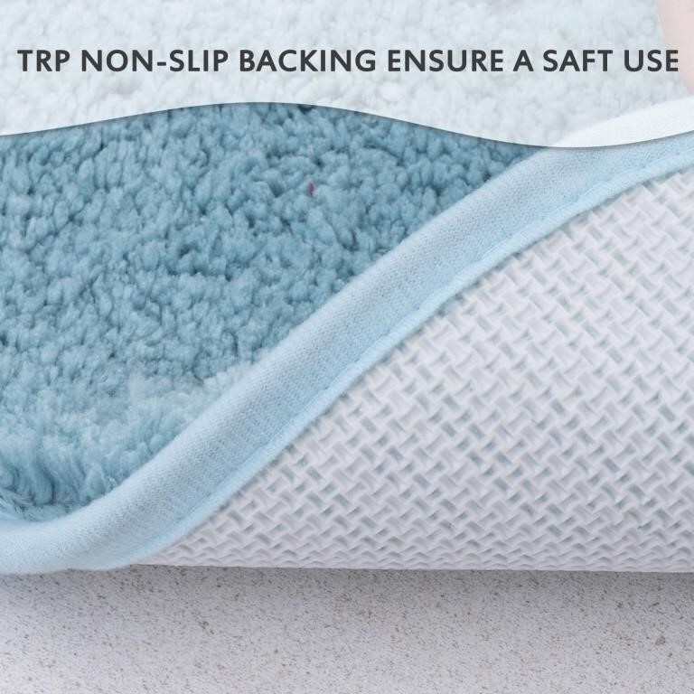 Blue Microfiber Carpet, Bathroom Runner Rug, Microfiber Bath Carpet 20"X59"