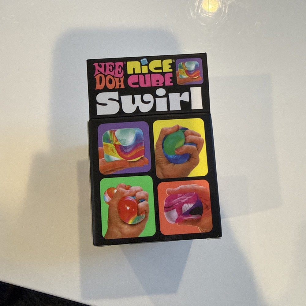 ORANGE Schylling NeeDoh Nice Cube Swirl. Super Solid Squish AUTHENTIC