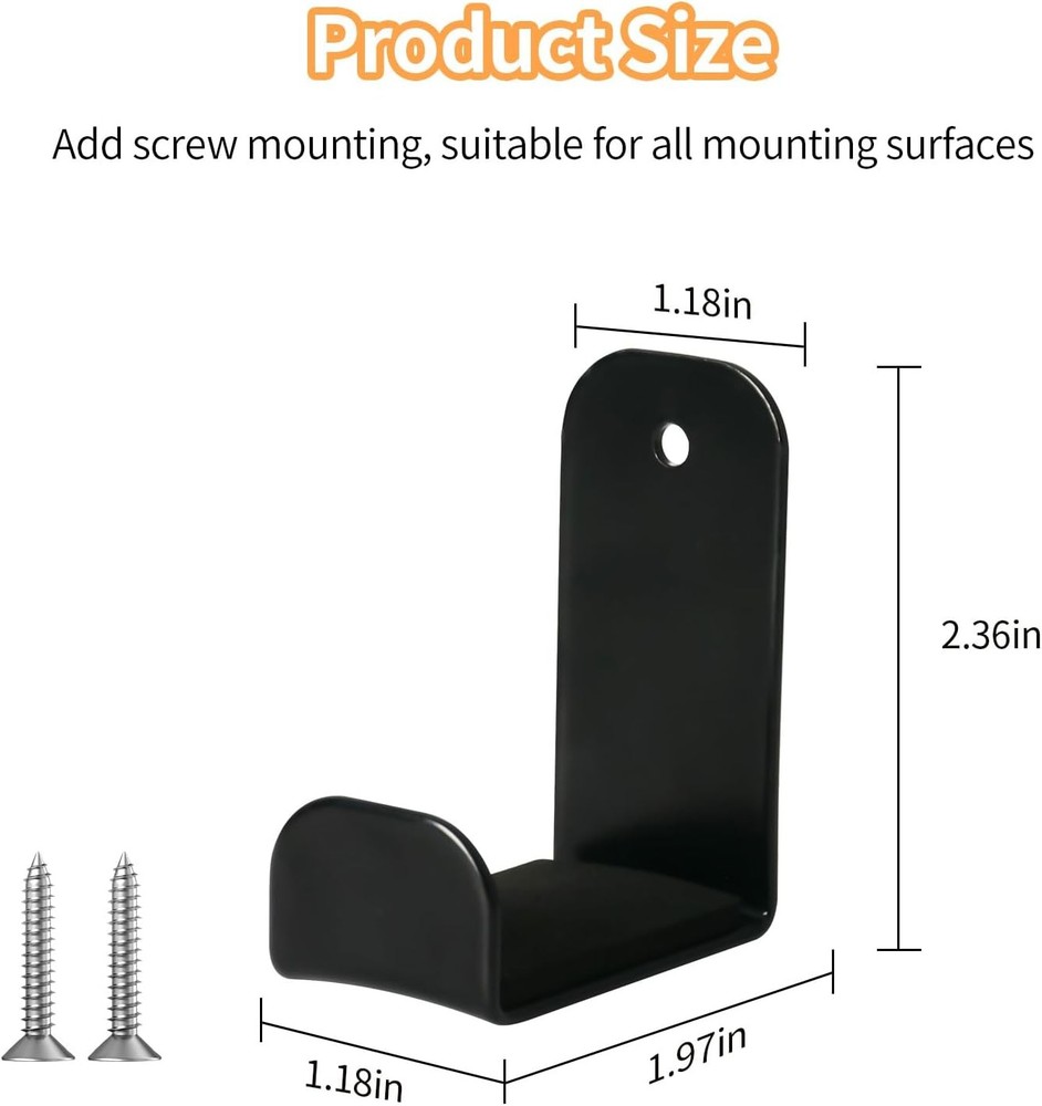 2 PCS Headphone Stand, Adhesive Headphones Holder with Rubber Basic-2 pcs