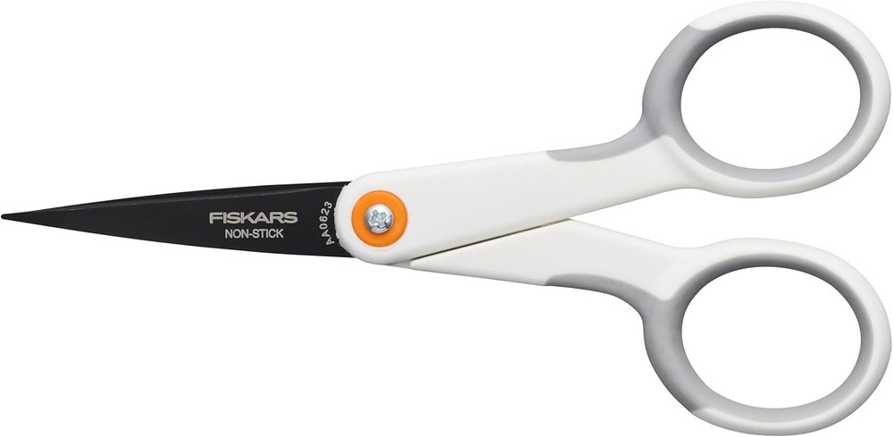 Fiskars Micro Trip Scissors, SoftGrip Precision Cutting Shears, Non-Stick Stainl