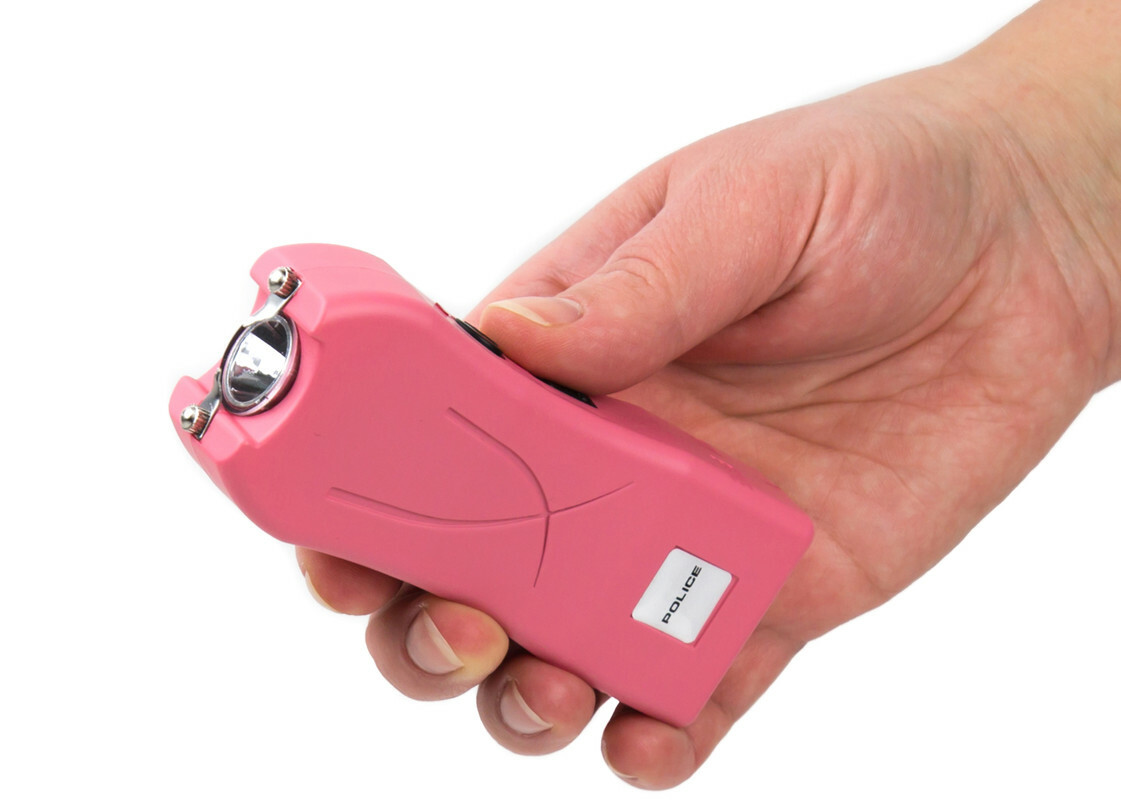 POLICE Stun Gun Pink 398-550 BV Mini Rechargeable LED Flashlight