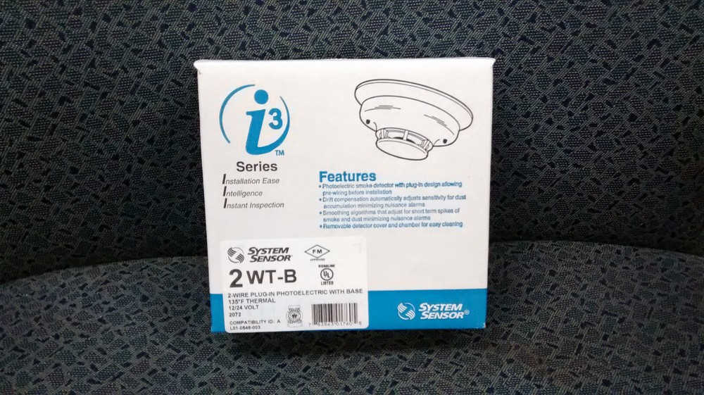 Smoke detector, 12/24 Volt, Photo W/Thermal, 2-Wire, System Sensor #2WT-B