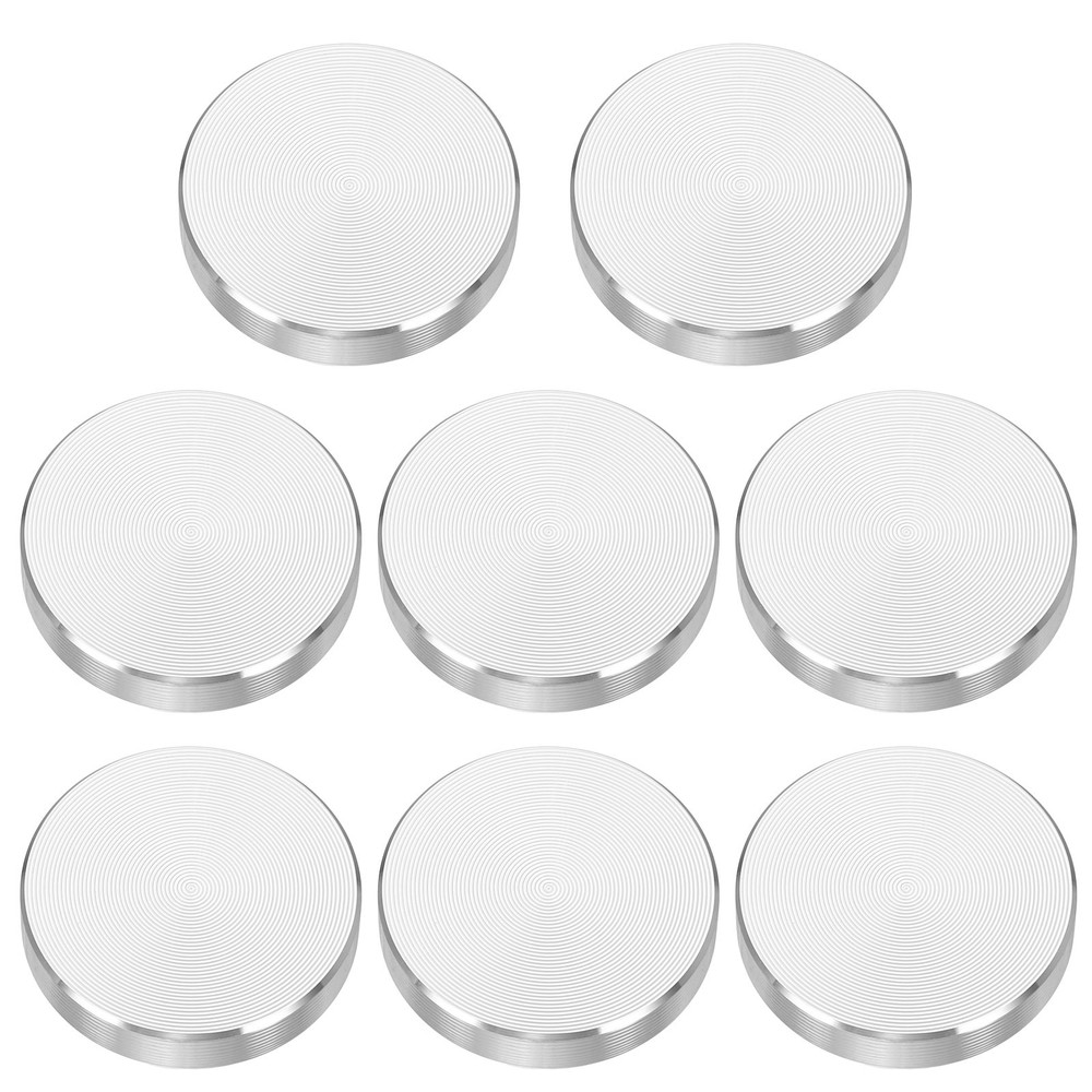 8pcs M8 Thread 30mm Diameter Round Shape Aluminum Disc Hardware, Silver