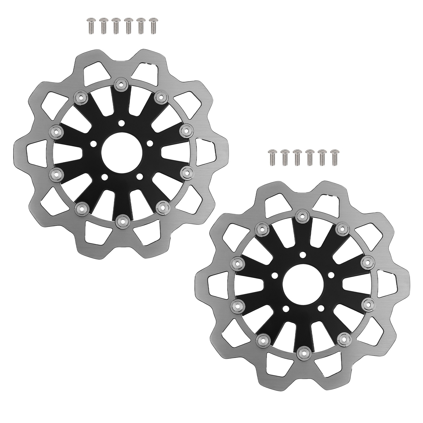 2x 11.8" Floating Front Brake Rotor for Harley-Davidson Touring 2009-2019 Black