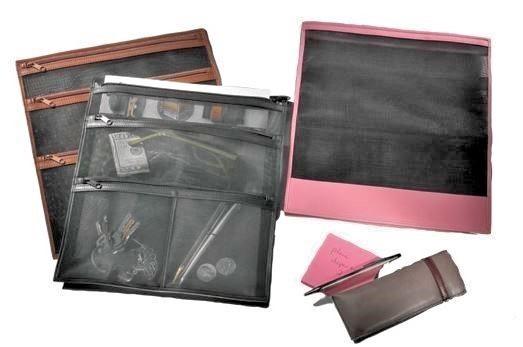 (NEW) Large Leather Tech Accessory Cable Organizer Pink