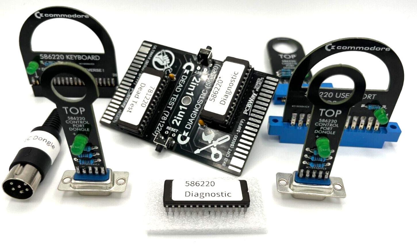 Commodore 64 Dead Test & Diagnostic Cartridge & Test Harness Set - USA seller