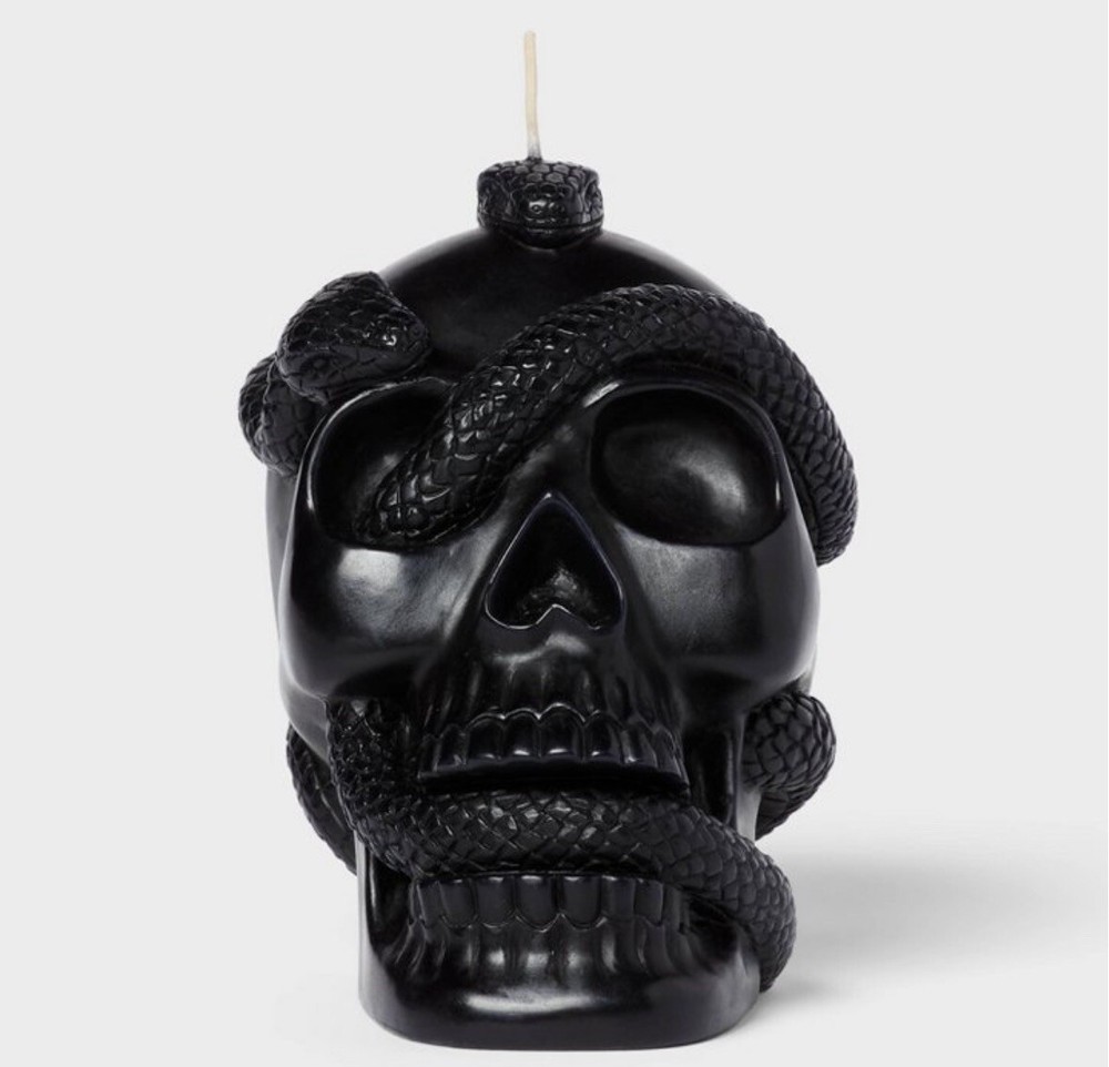 5.1'' Skull and Snake Candle Black - Threshold