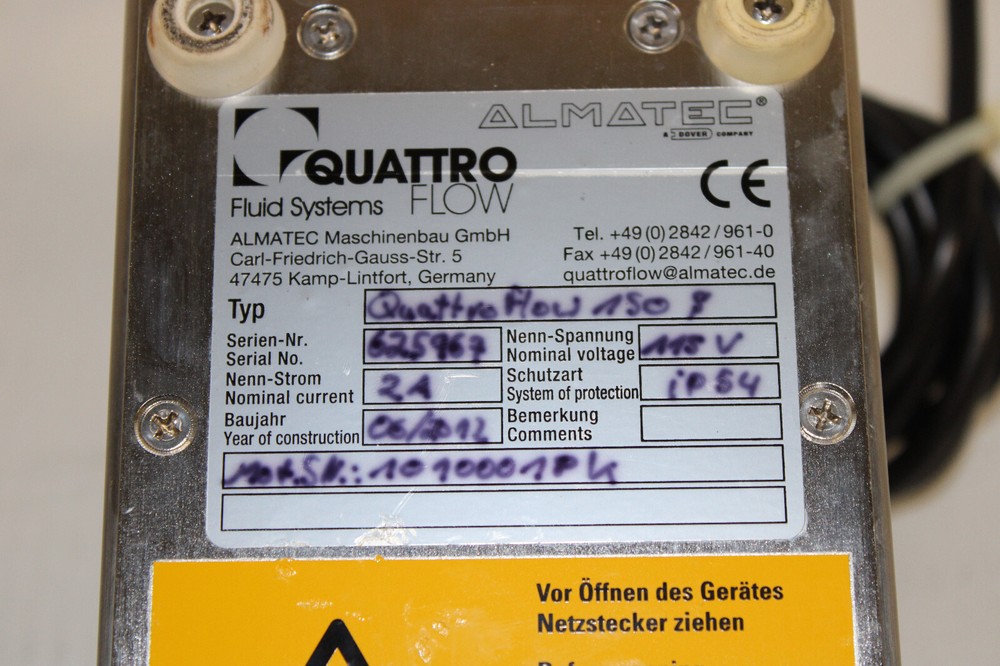 1/4" QUATTROFLOW FLUID SYSTEMS 150S QUATERNARY DIAPHRAGM PUMP SYSTEM