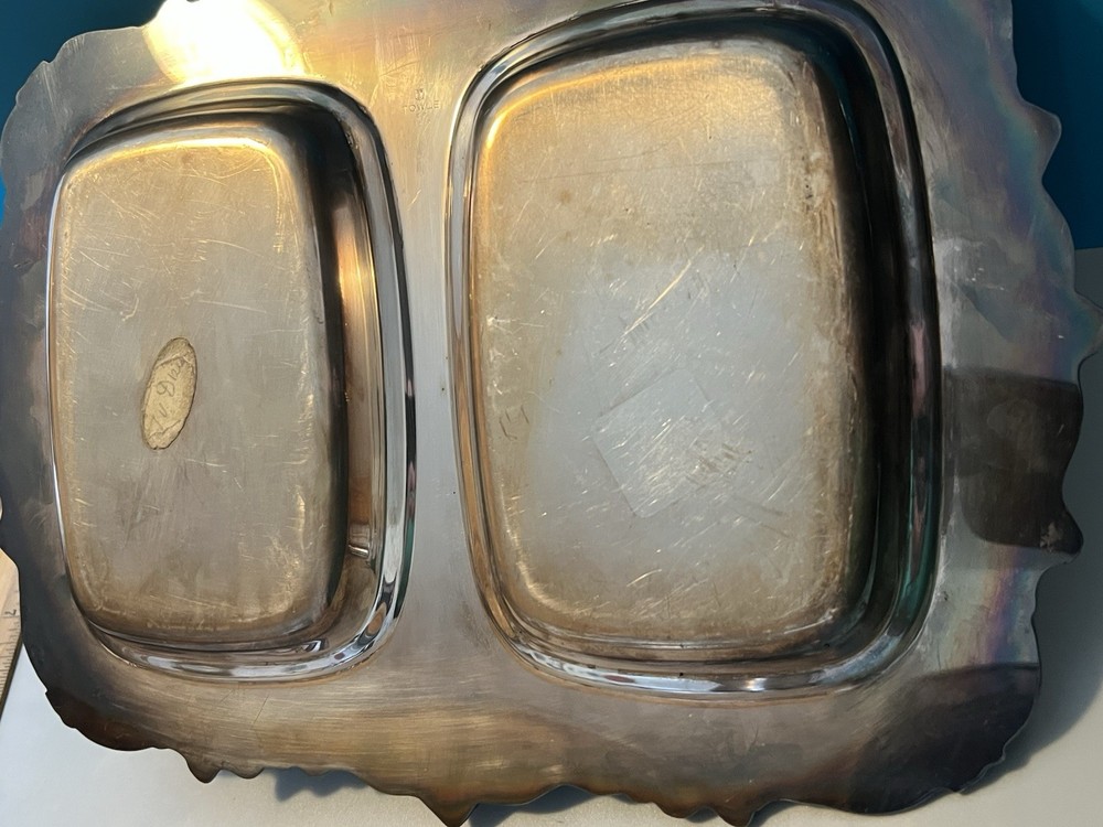 Vintage Hollowware Silverplate By Towle Silver Serving Tray w/ Handle