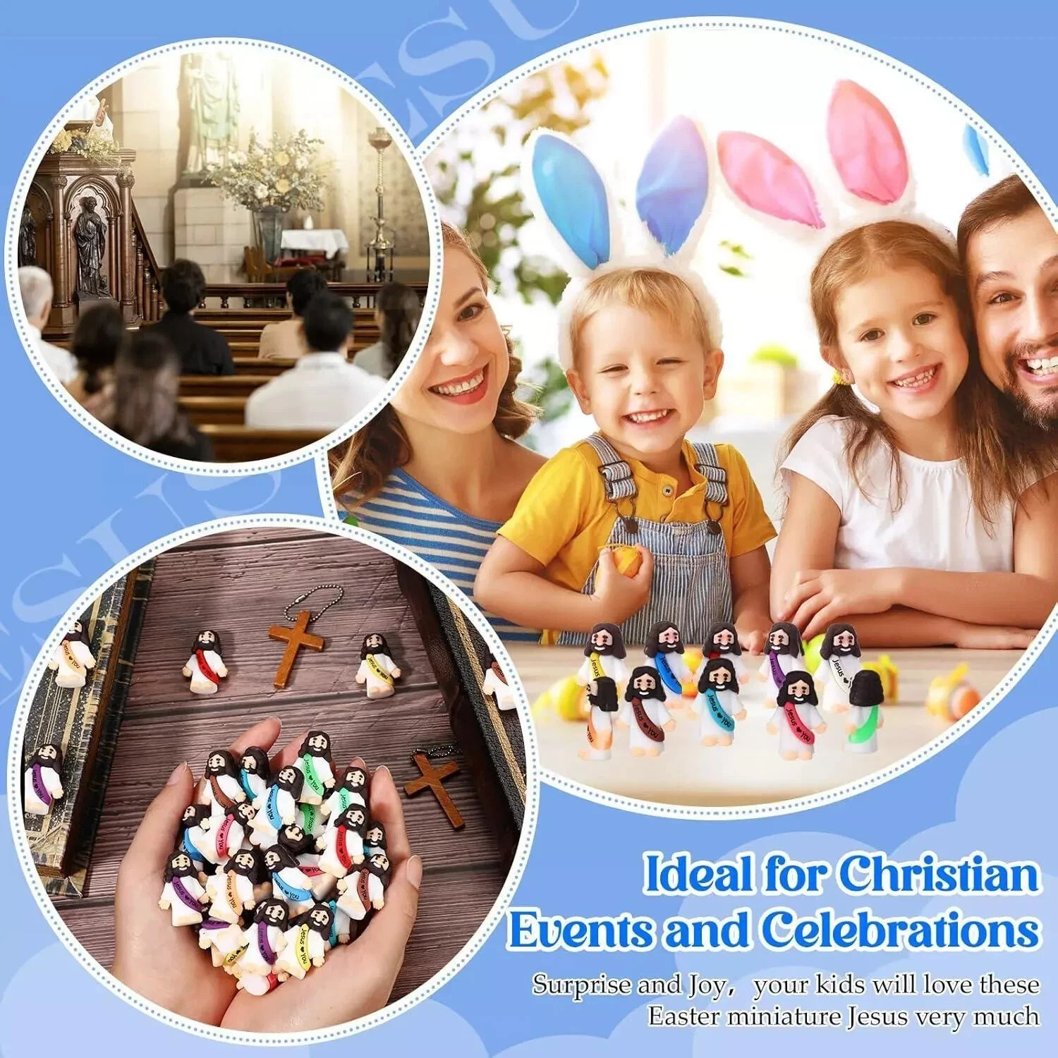 100 Pcs Mini Jesus Figures Jesus Loves You Original Design Jesus Toys Little Jes